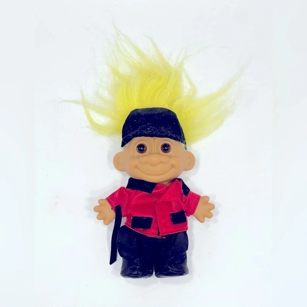 Vintage Russ Horse Jockey Troll Doll Yellow Hair Equestrian Horse Racing